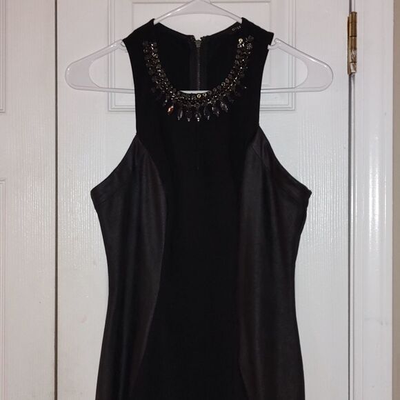 Guess black fitted embellished cocktail  dress  Sz 4 - Picture 3 of 11